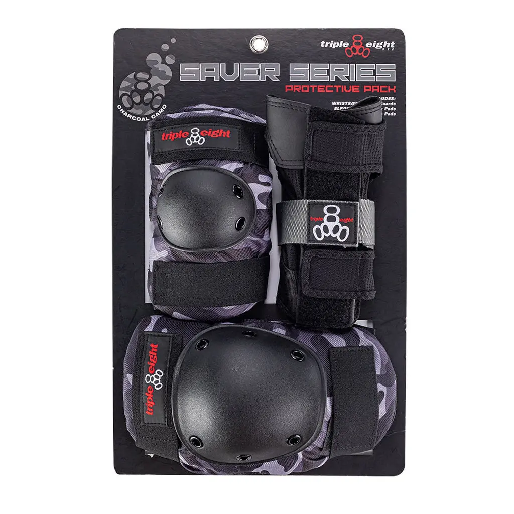 Triple 8 Saver Series Tri-Pack - Charcoal Camo - Adult 1