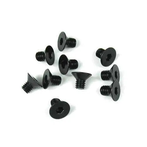 Tekno Rc - M4x6mm Flat Head Screws (Black, 10Pcs) 1