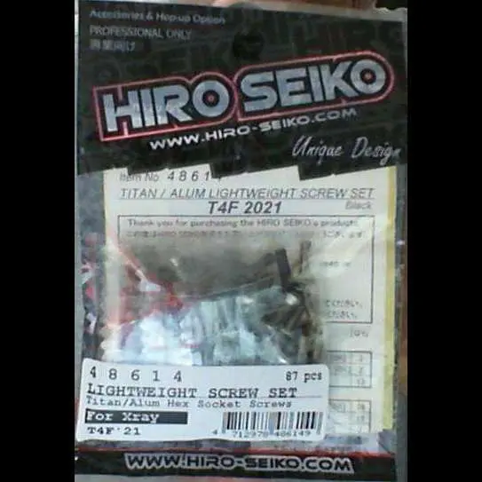 Hiro Seiko Xray T4f'21 Titan/Alloy Hex Socket Screw Set [Black] 1