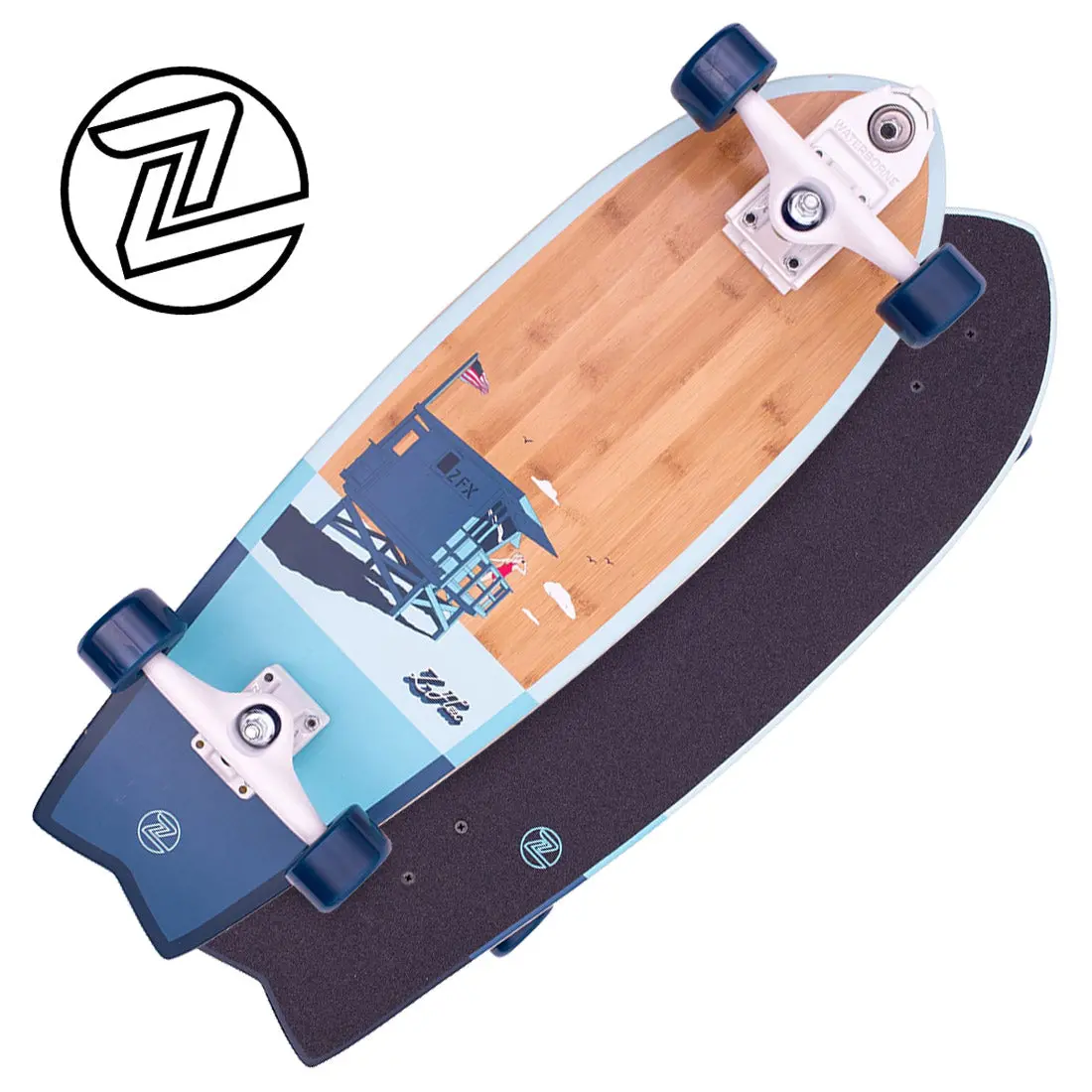 Z-Flex Bamboo 31 Surfskate Fish Complete - Blue Baywatch 1
