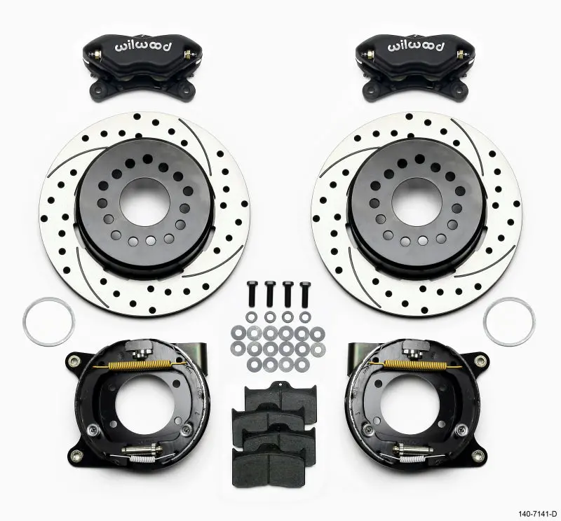 Wilwood Forged Dynalite P/S Park Brake Kit Drilled Chevy 12 Bolt W/ C-Clips 1