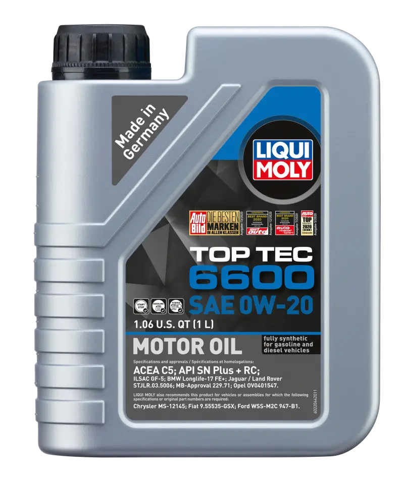 Liqui Moly 1L Top Tec 6600 Motor Oil Sae 0W20 1