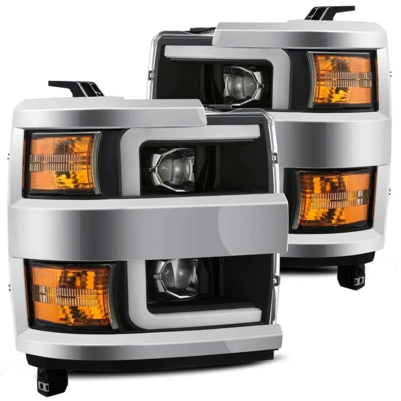 Alpharex 15-19 Chevy 2500Hd Pro-Series Proj Headlights Plank Style Blk W/Activ Light/Seq Signal/Drl 1