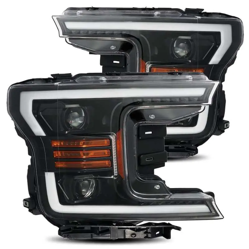 Alpharex 18-19 Ford F-150 Pro-Series Proj Headlights Plank Style Gloss Blk W/Activ Light/Seq Signal 2