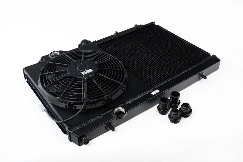 Csf 01-07 Mitsubishi Evo 7/8/9 Full-Slim Radiator W/12In Fan &Amp; Shroud/-16An - Black 1