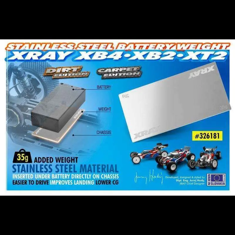 Xray Stainless Steel Battery Weight (35G) 1