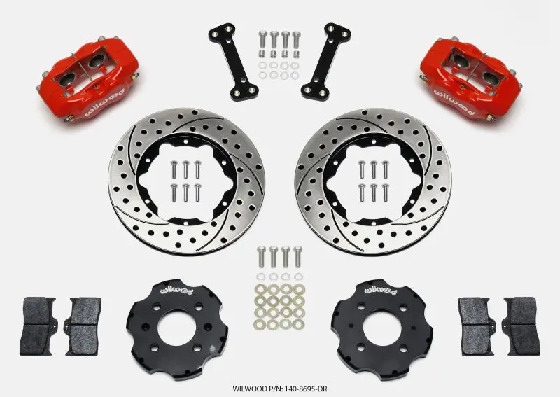 Wilwood Forged Dynalite Front Hat Kit 11.00In Drilled Red Integra/Civic W/Fac.240Mm Rtr 1