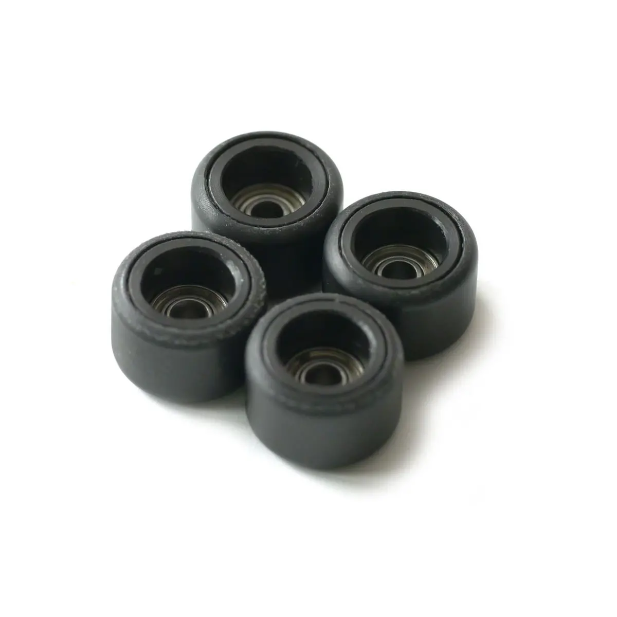 Flatface Fingerboard Dual Durometer Bearing Wheels - Black And Black 1