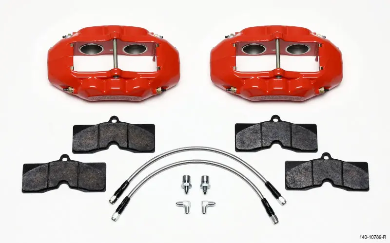 Wilwood D8-4 Front Caliper Kit Red Corvette C2 / C3 65-82 1