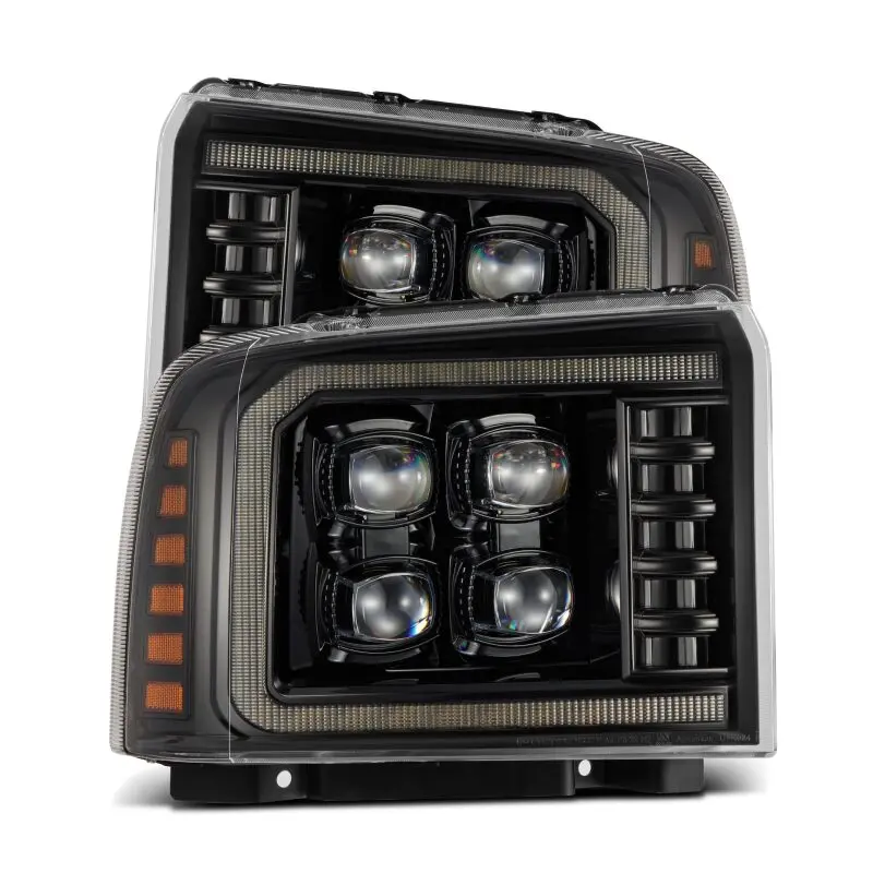Alpharex 05-07 Ford Super Duty/Excursion Nova-Series Led Projector Headlights Alpha-Blk W/Activ Ligh 1