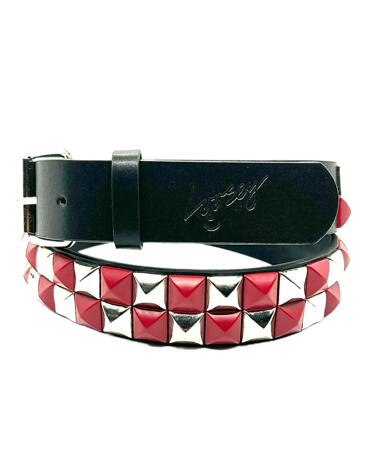 Loosey Red Checkered Stud Belt 1