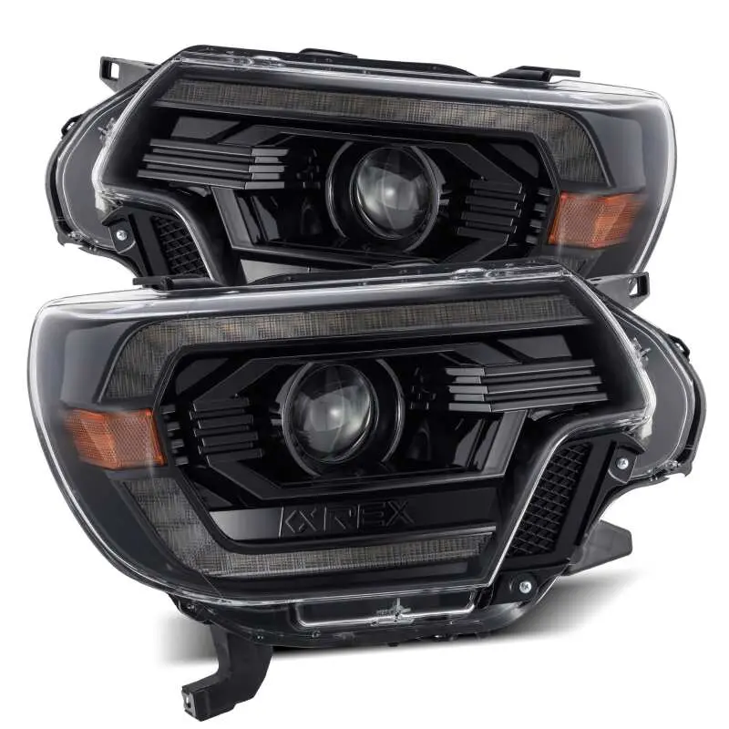 Alpharex 12-15 Toyota Tacoma Pro-Series Projector Headlights Plank Style Alpha Black W/Drl 1
