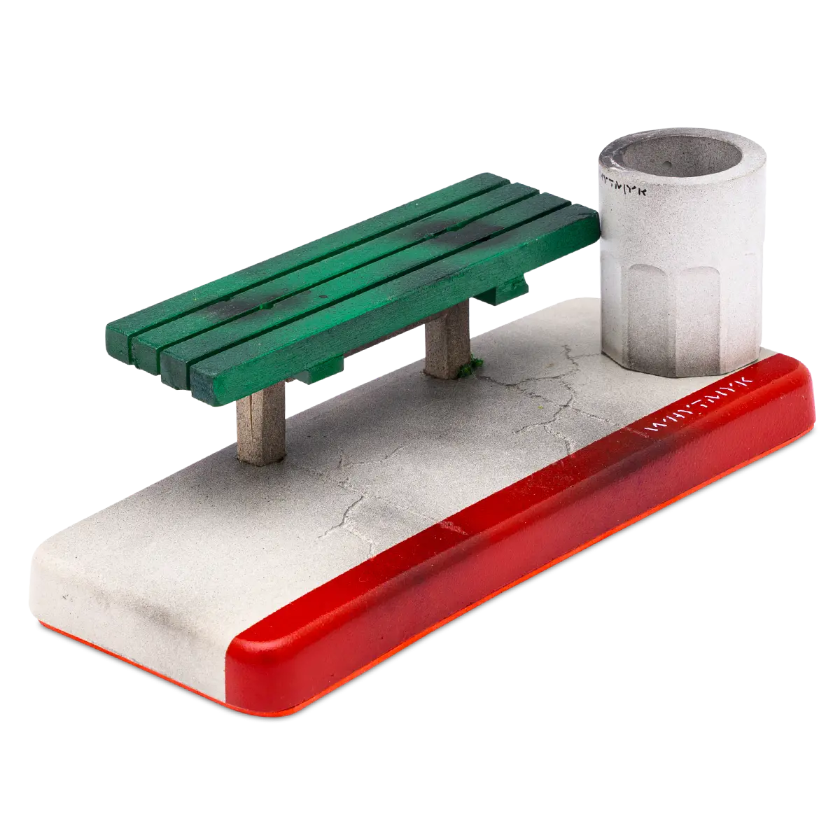 Whytmykconcrete Fingerboard Ramp - Bus Spot With Trash Can And Slab 1