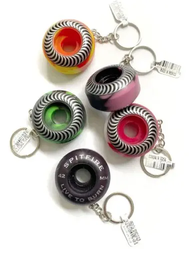 Spitfire Assorted Colors Wheel Keychain 1