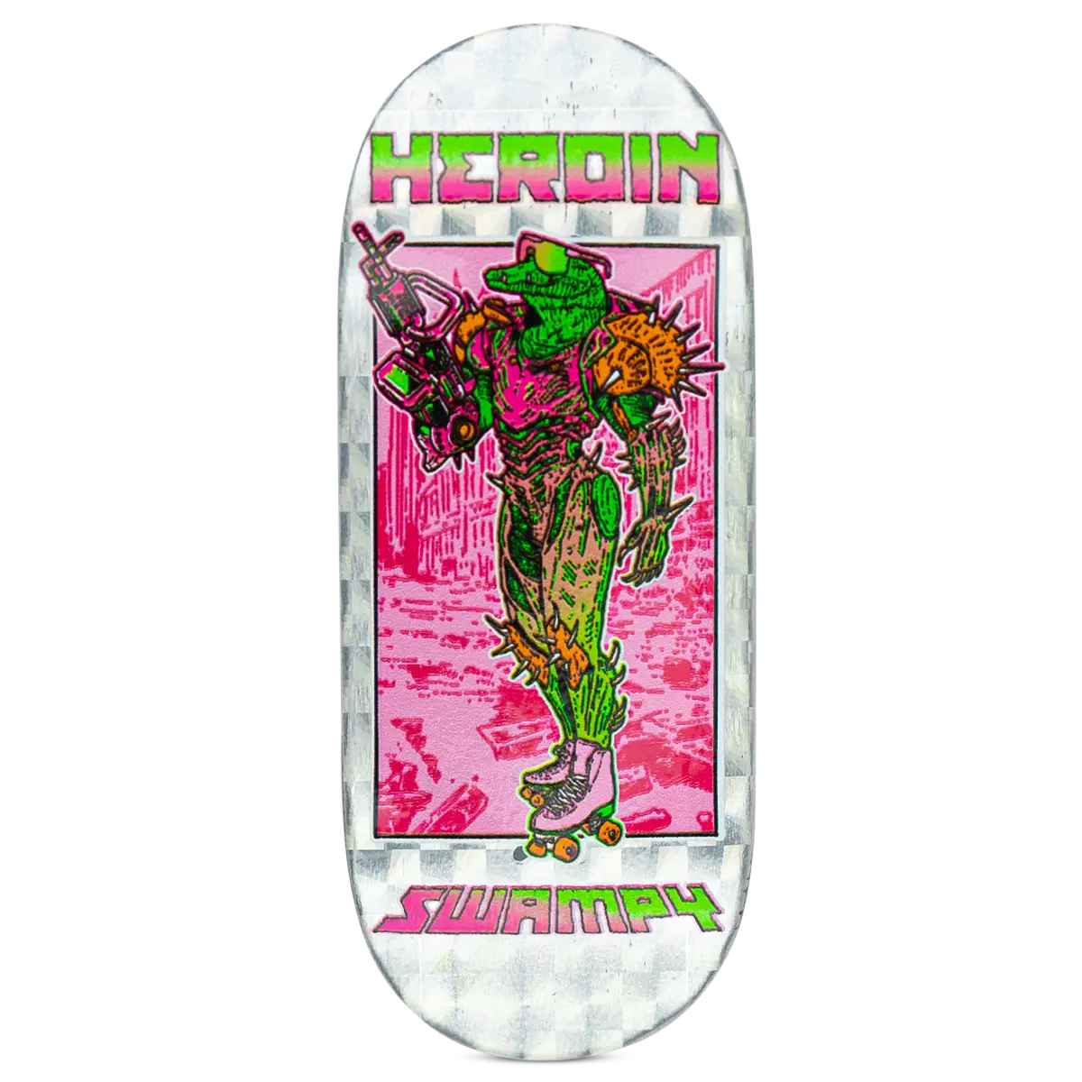 Maple Lab Fingerboard Deck - Swampy Video City Ii Hellscape 1