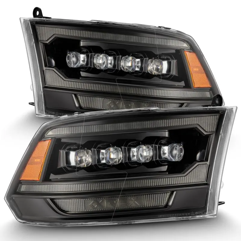 Alpharex 09-18 Ram 2500 Nova Led Proj Headlights Plank Style Alpha Blk W/Activ Light/Seq Signal/Drl 1