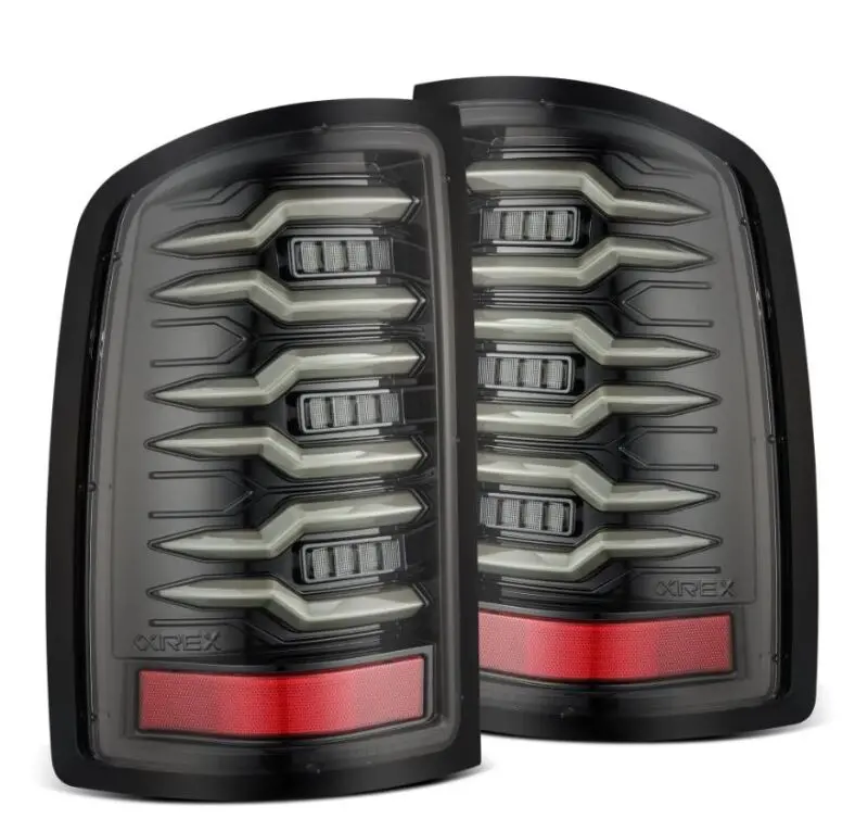 Alpharex 07-13 Gmc Sierra 1500/2500Hd/3500Hd Luxx Series Led Tail Lights - Alpha Black 1