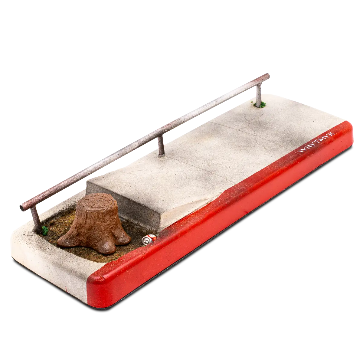 Whytmykconcrete Fingerboard Ramp - Xxl Sidewalk With Low Rail And Tree Stump 1