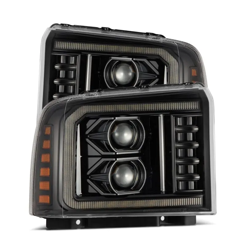 Alpharex 05-07 Ford Super Duty/Excursion Luxx-Series Led Projector Headlights - Alpha-Black 1