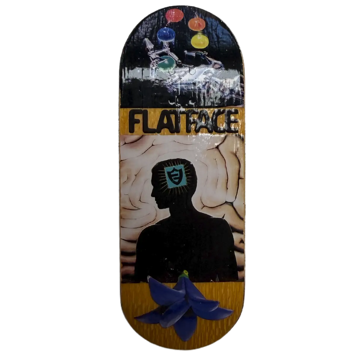 Flatface X Cowply G15.12 Fingerboard Deck - Computer Time Se 1