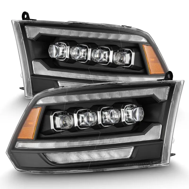 Alpharex 09-18 Dodge Ram 2500 Nova Led Proj Headlights Plank Style Design Black W/ Activation Light 1