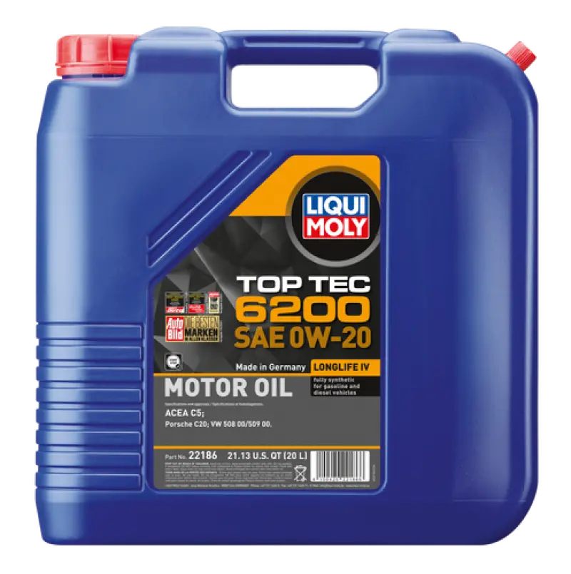 Liqui Moly 20L Top Tec 6200 Motor Oil Sae 0W20 1
