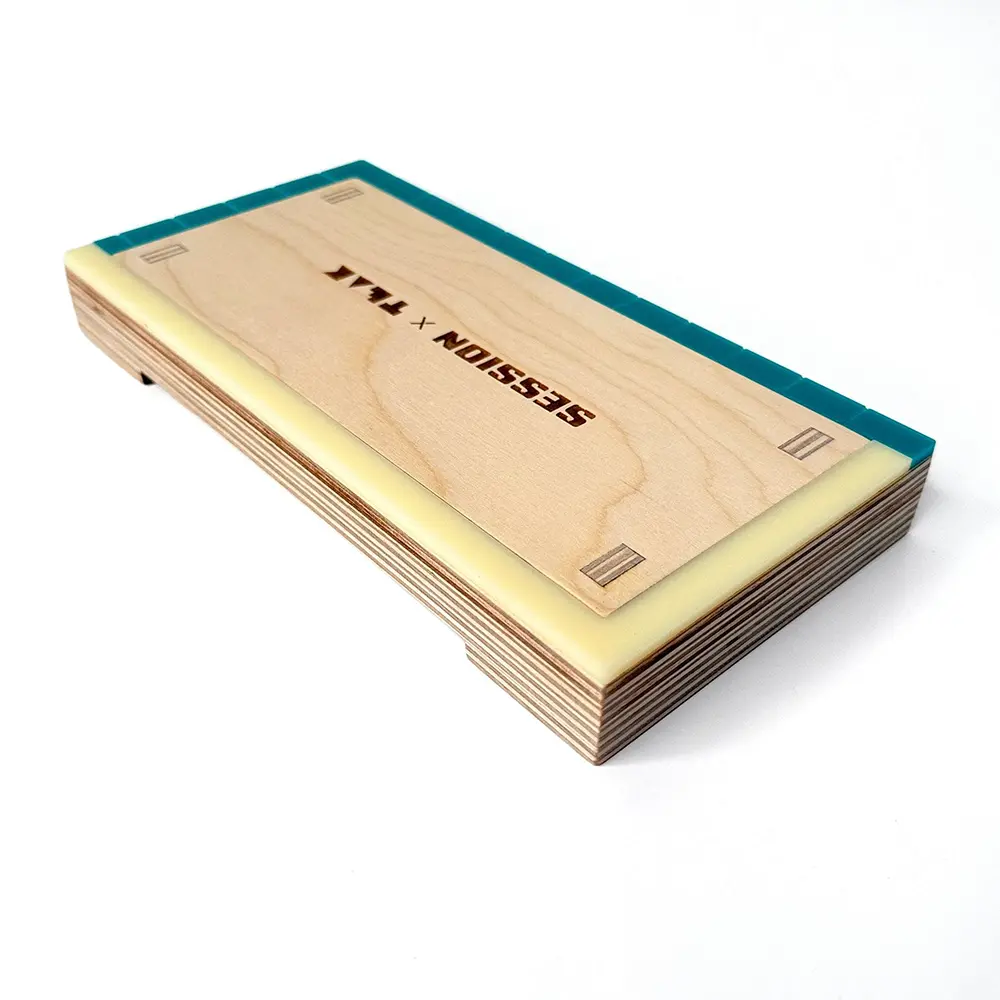 Teak Tuning Fingerboard Ramp - Manual Pad W/ Acrylic Coping 2