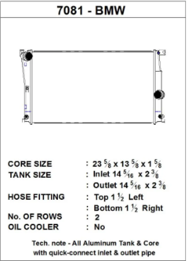 Csf Bmw 2 Series (F22/F23) / Bmw 3 Series (F30/F31/F34) / Bmw 4 Series (F32/F33/F36) A/T Radiator 2