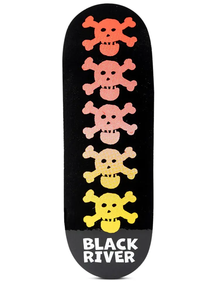 Blackriver Fingerboard Deck - Riverlabel Skulls 1