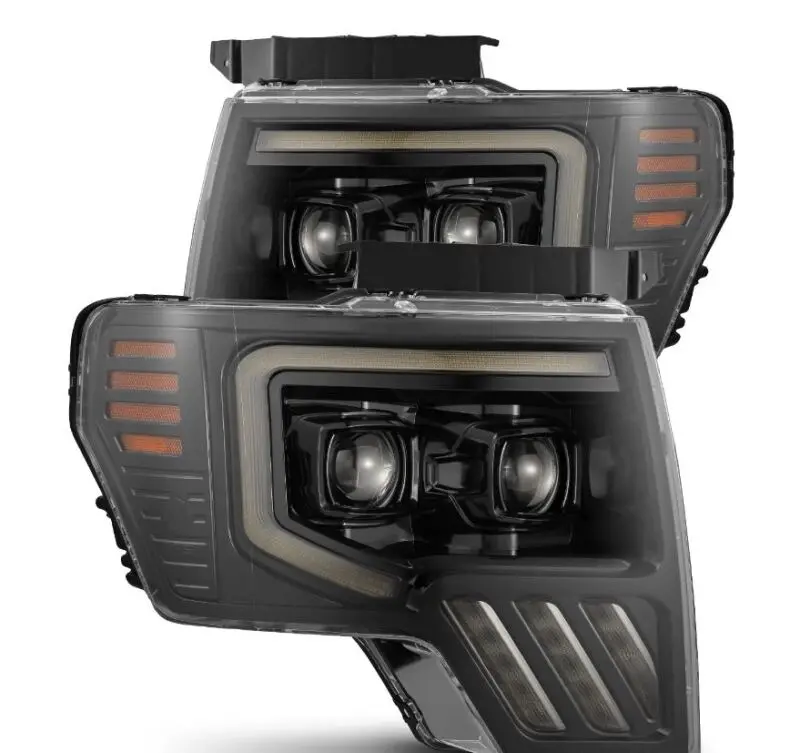 Alpharex 09-14 Ford F-150 Pro-Series Projector Headlights Black W/Activation Light Seq Signal Sb Drl 1