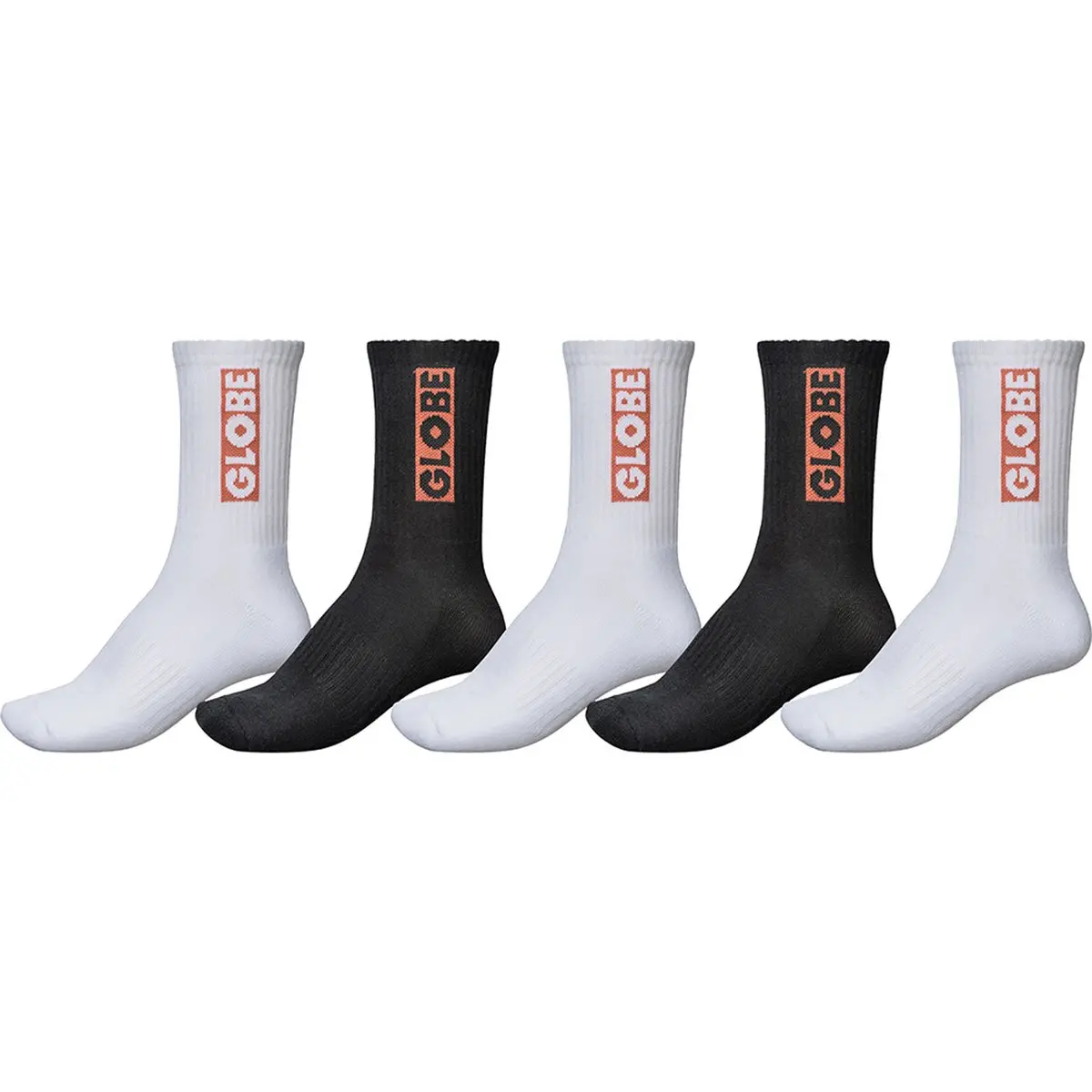 Globe Crew Socks 5Pk - Bar 1