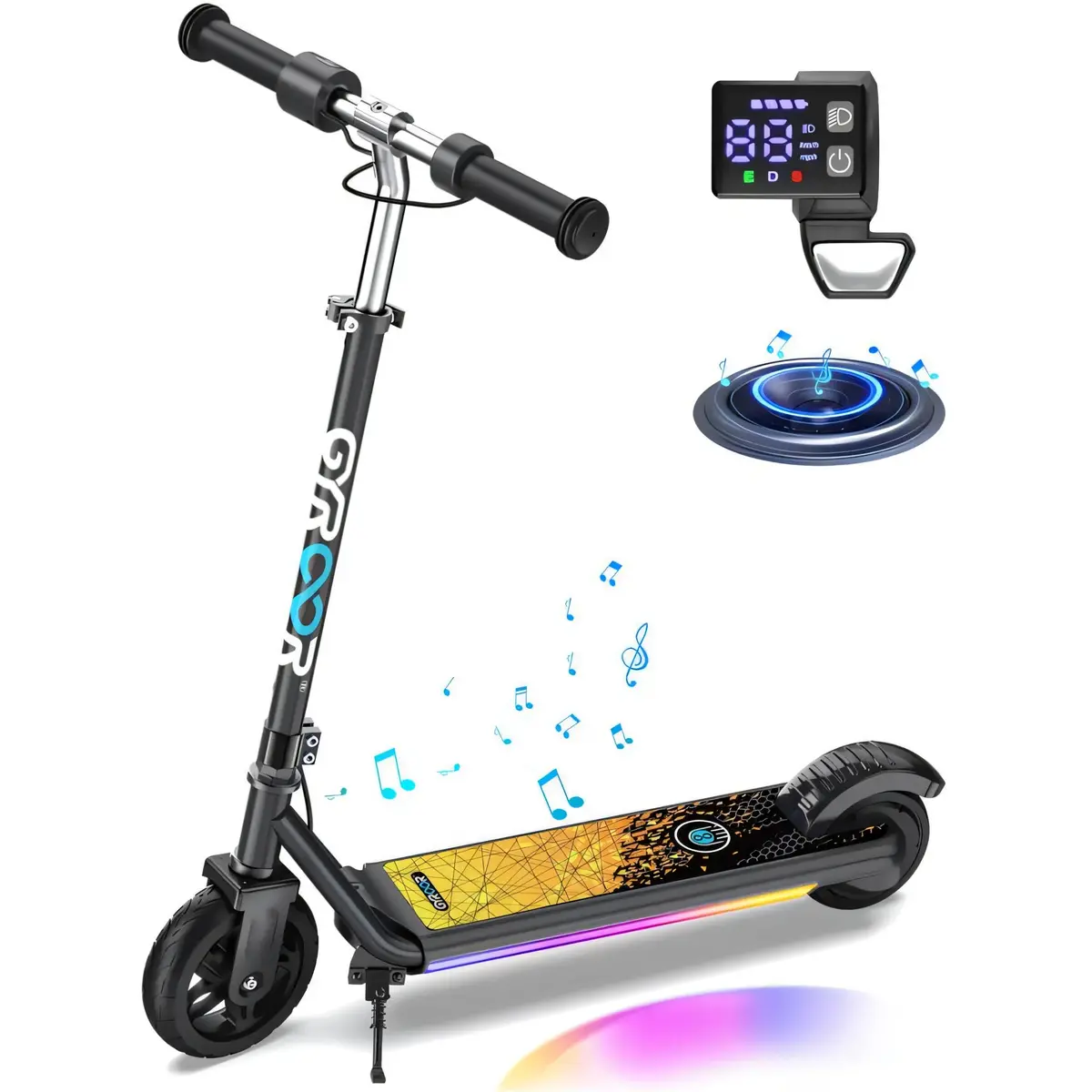 Gyroor H30 Max Kids Electric Scooter - Black 1