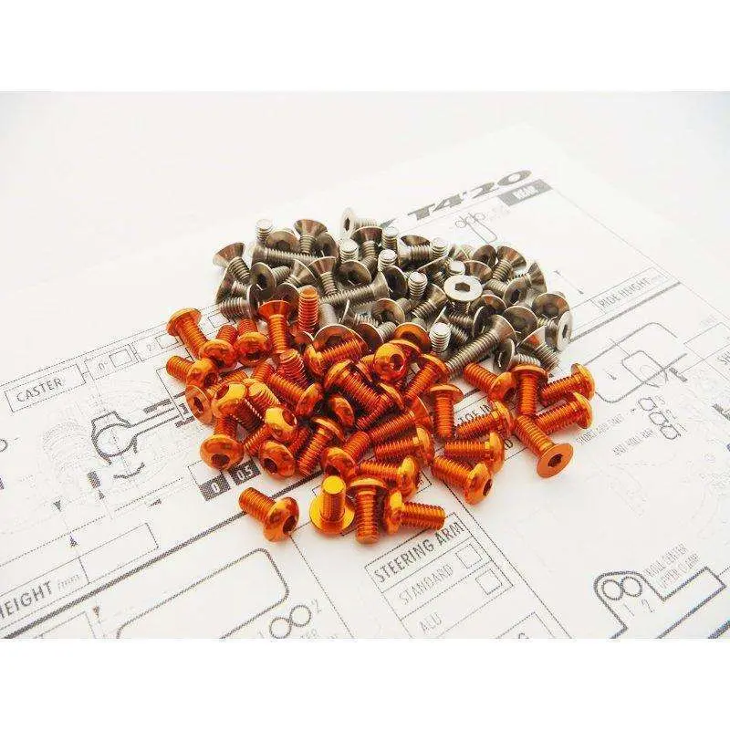 Hiro Seiko Xray T4f'21 Titan/Alloy Hex Socket Screw Set [Orange] 1