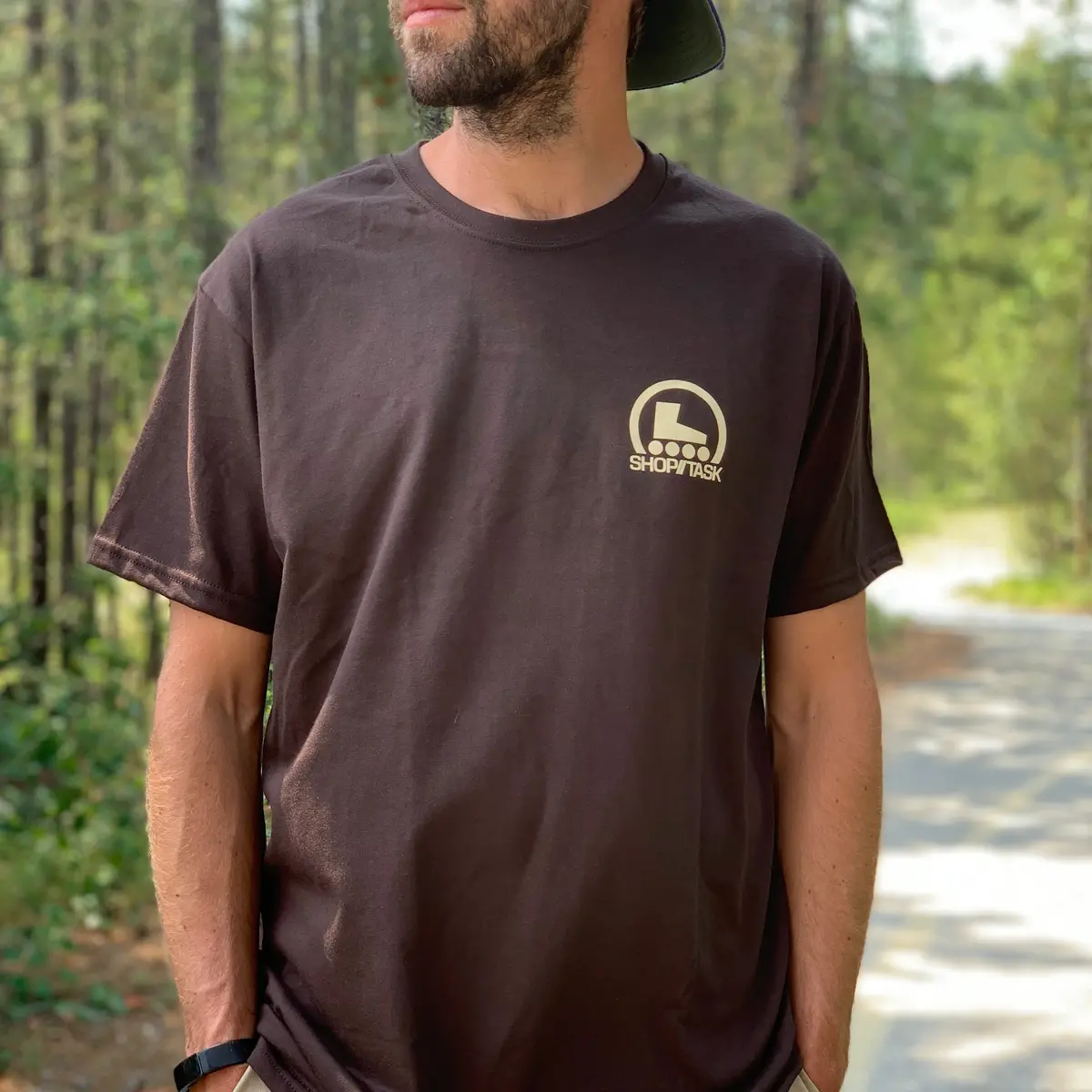 Shop Task T-Shirt - Chocolate 1