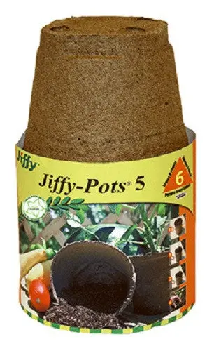Jiffy Jp506 6 Pack Of 5" Round Seed Starting Peat Pots - Quantity Of 12 1