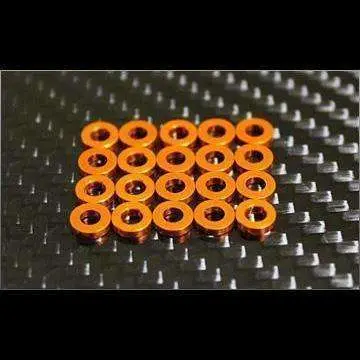 Rc Mission High Quality Aluminum Shim Orange 3X6x0.75Mm 20 Pcs 1