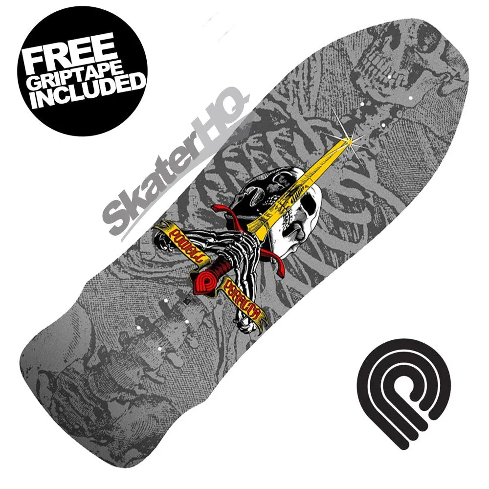 Powell Peralta Skull & Sword Geegah 9.75 Deck - Silver 1