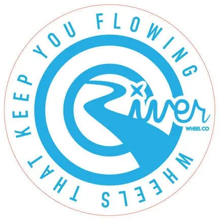 River Wheel Co. Large Round Sticker 1