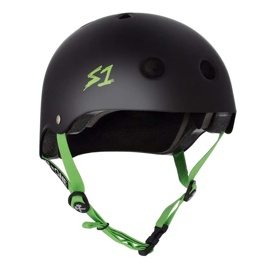 S-One Lifer Helmet - Black/Green Matte 1