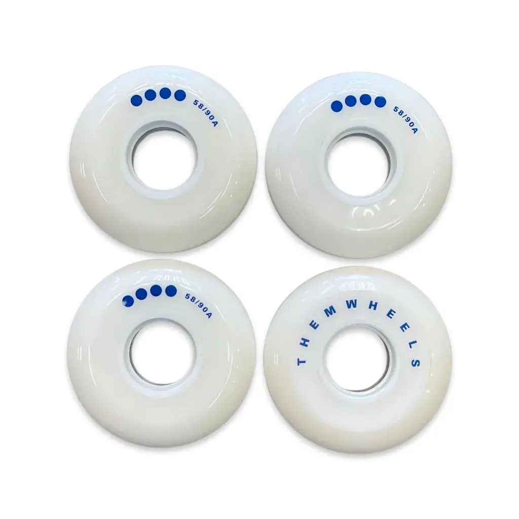 Them Wheels 58Mm/90A Blue And White (4 Pack) 1