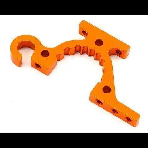 Xray T4 Front-Left/Rear-Right Aluminum Lower Bulkhead (Orange) 1