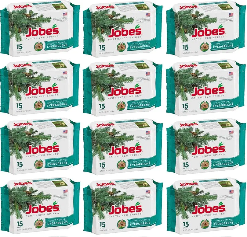Jobe's 01611 15 Pack Evergreen Tree & Shrub Fertilizer Spikes - Quantity Of 12 1