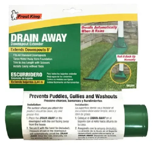 Frost King De300 12' Ft X 7" Green Plastic Flexible Roll Out Downspout Extender - Quantity Of 9 1