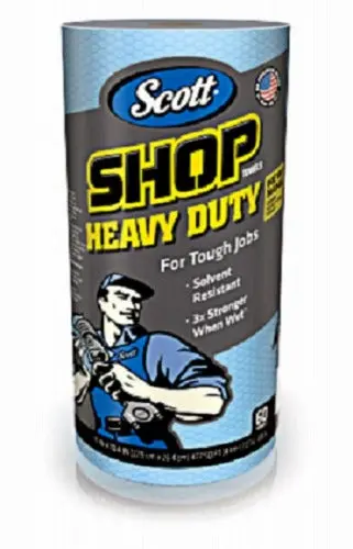 Scott 32992 Heavy Duty 60 Count Rolls Of Blue Shop Towels - Quantity Of 12 1