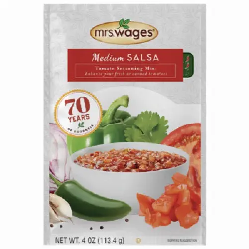 Mrs. Wage's W536-J7425 4 Oz Pack Of Tomato Sauce & Canning Mix Medium Salsa - Quantity Of 8 1