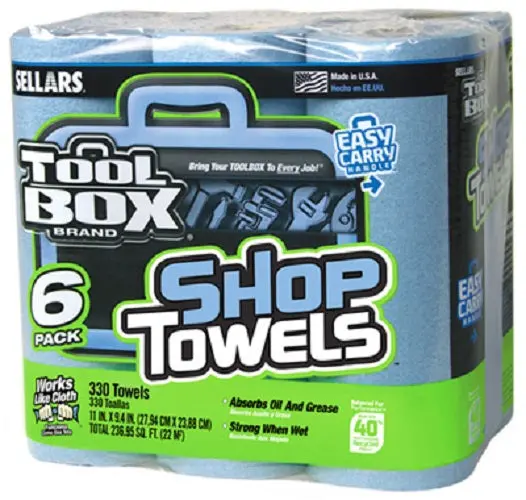 Sellars 5441602 6 Roll Pack Of Tool Box Blue Shop Towels - Quantity Of 3 1