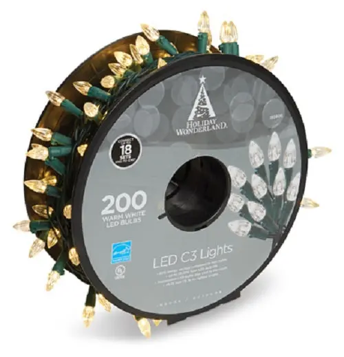 Holiday Wonderland 47700-88A 200 Count Spool Of Warm White C3 Led Christmas Lights - Quantity Of 6 1