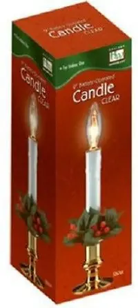 Holiday Wonderland 1518-88  9" Battery Operated Window Candles With Clear Bulb - Quantity Of 8 1