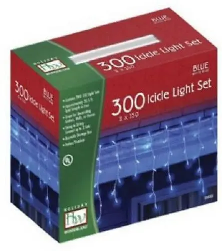 Holiday Wonderland 14087-88 300 Count Blue Icicle Christmas Light Set - Quantity Of 6 1