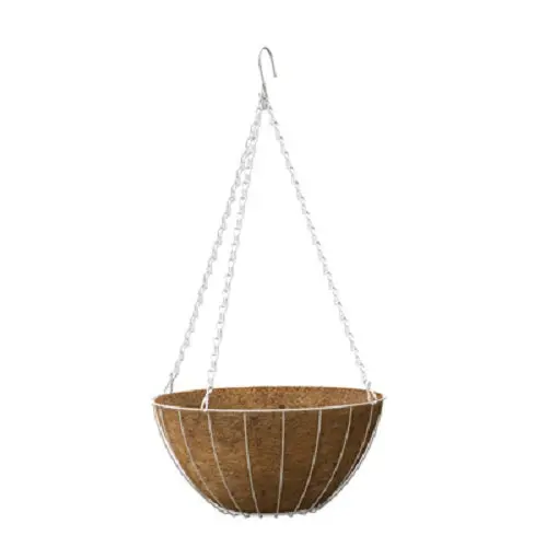 Panacea 88501Gt 12" Round White Wire Growers Hanging Baskets With Chain & Liner - Quantity Of 24 1